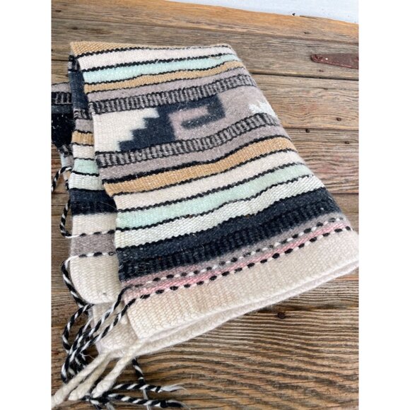 Vintage 1960s Alpaca Wool Saddle Blanket Rug Southwestern - Picture 2 of 14